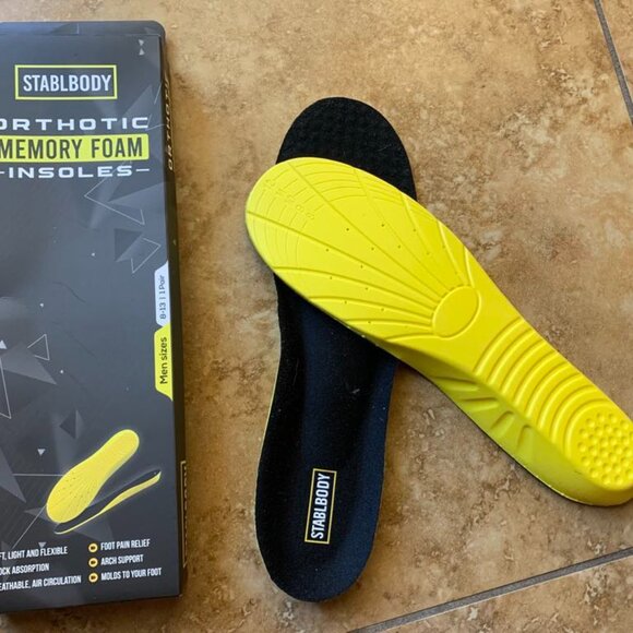 2PK/Thick Memory Foam Insoles Men/Orthotic Plantar Fasciitis Relief - Picture 7 of 7